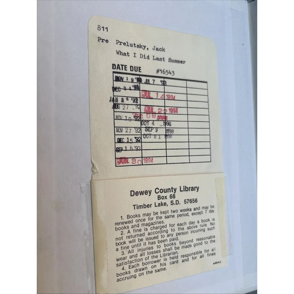 What I Did Last Summer 1984 First Edition By Jack Prelutsky HC Vtg